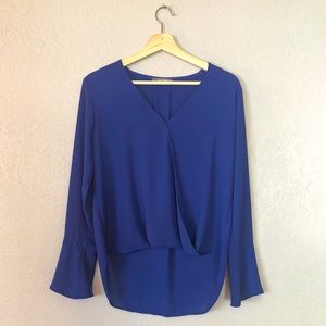 Vibrant cobalt blue blouse